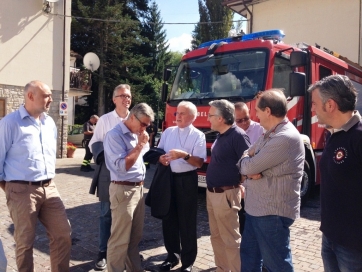 Il Comissario per il terremoto Errani incontra il Vescovo Brugnaro e i sindaci.
