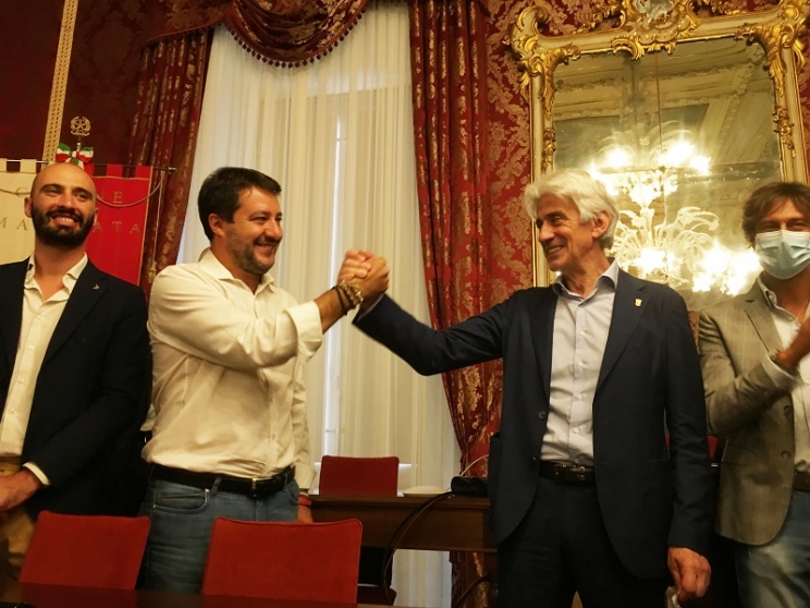 Matteo Salvini a Macerata per la &quot;prima&quot; dello Sferisterio